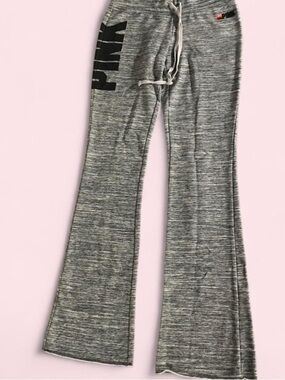 PINK Victoria’s Secret Gray Flare Sweatpants XS Drawstring